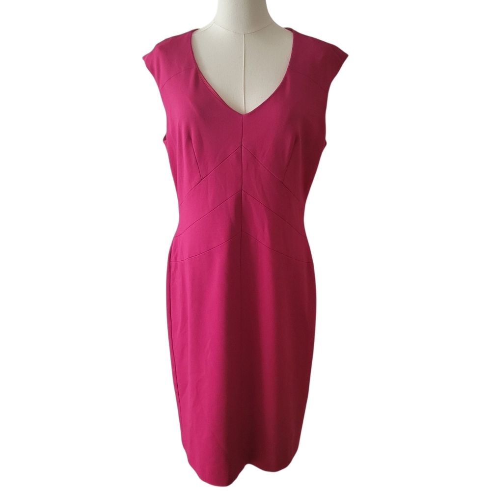 Talbots Fuschia Pink Sleeveless Ponte Knit Sheath Dress Size 12‎